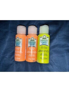 FolkArt Watercolor Gelz Acrylic Paint Set Peach Pop & Limelight 2 Fl Oz Each